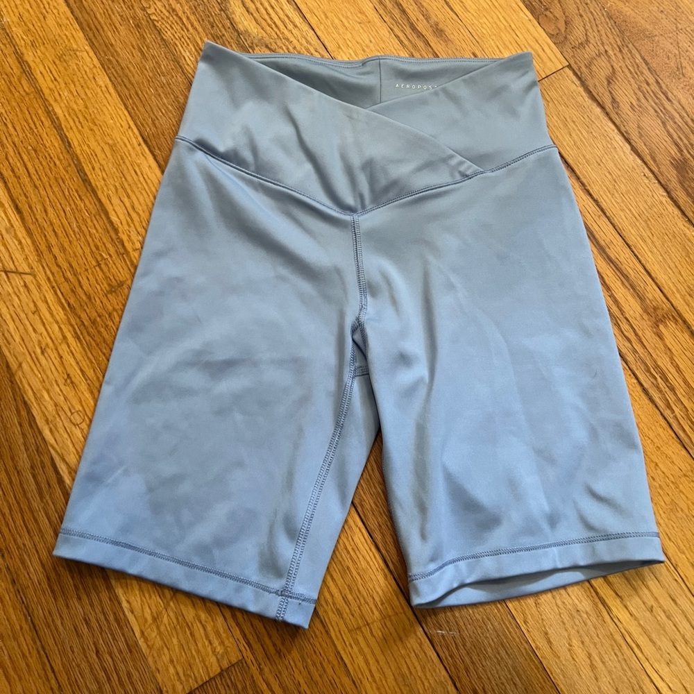 Aeropostale Biker Shorts Light Blue Athleisure Workout Women Size Small